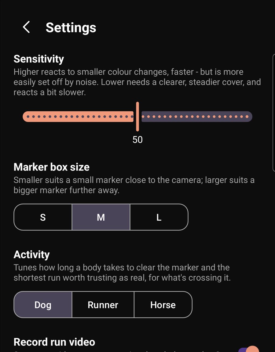 SplitEye settings for results and history